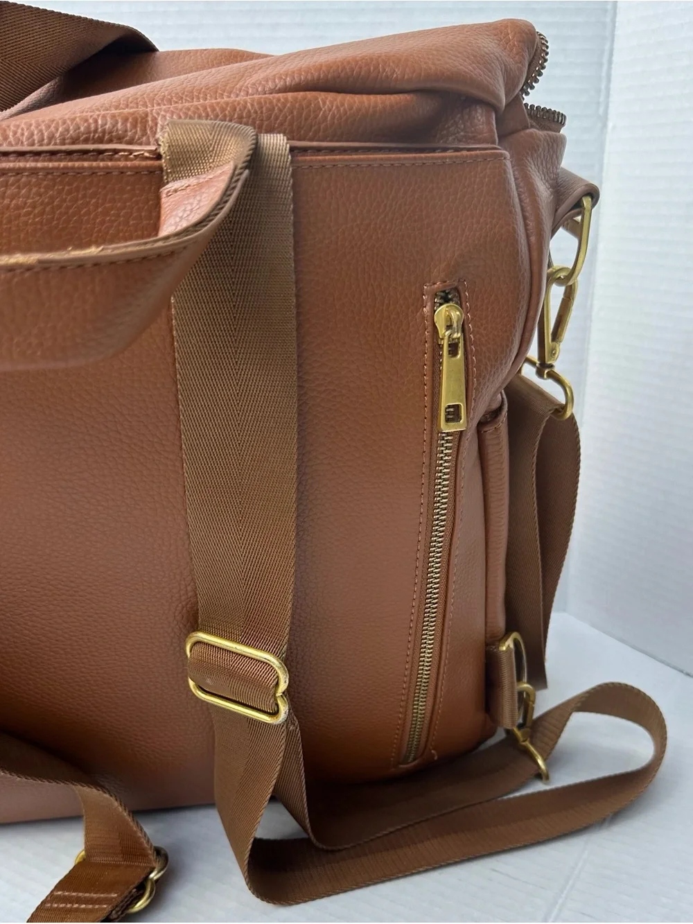 Fawn Design Brown Leather Baby Bag